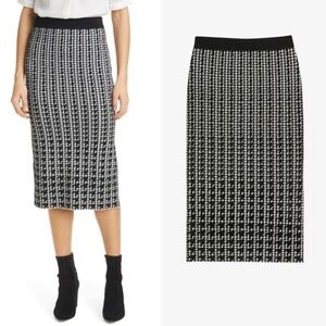 TED BAKER Atlassy houndstooth jacquard midi skirt size 2 (medium)